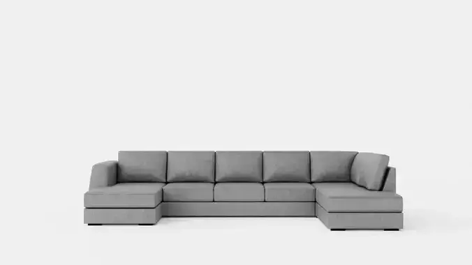 Optus U Sofa Large With Divan Left Light Gray