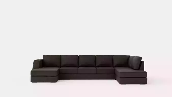 Optus U Sofa Large With Divan Left Dark Gray