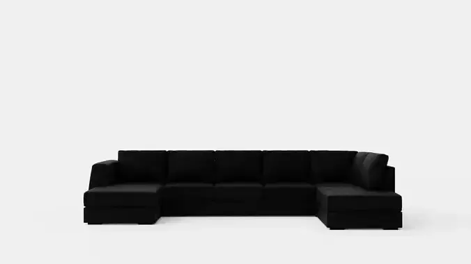 Optus U Sofa Large With Divan Left Black