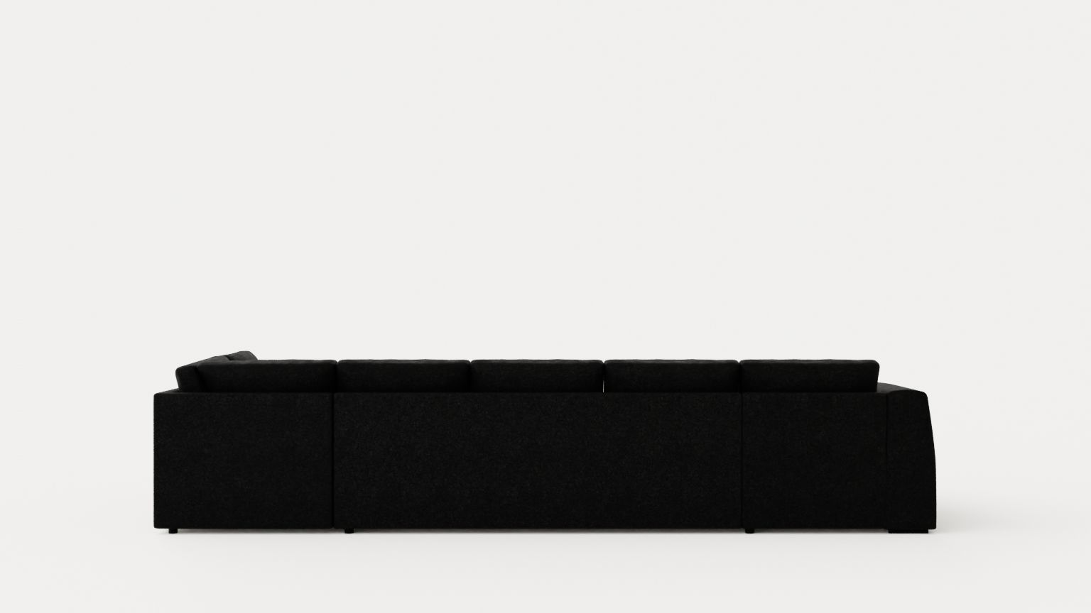 Optus U Sofa Large With Divan Left Black Low-poly 3D model_4