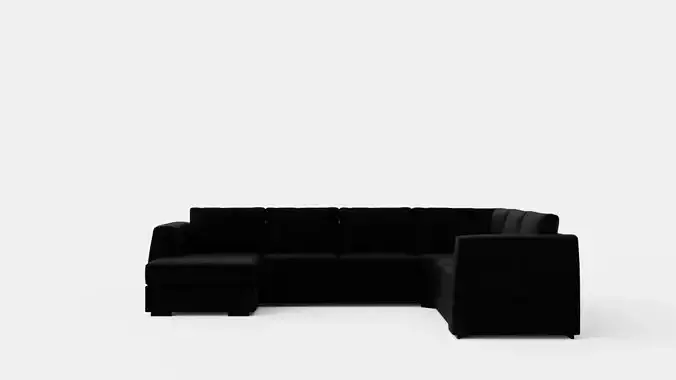 Optus Corner Sofa With Divan Reversible Black