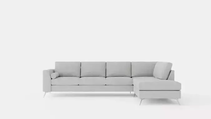 Ocean Luxury 4 Seater Sofa With Chaise Lounge Right Gray