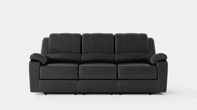 Norbo Recliner Sofa 3 Seater Artificial Leather Black