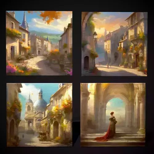 French Renaissance Paintings Pack 1-4 3D Model Collection