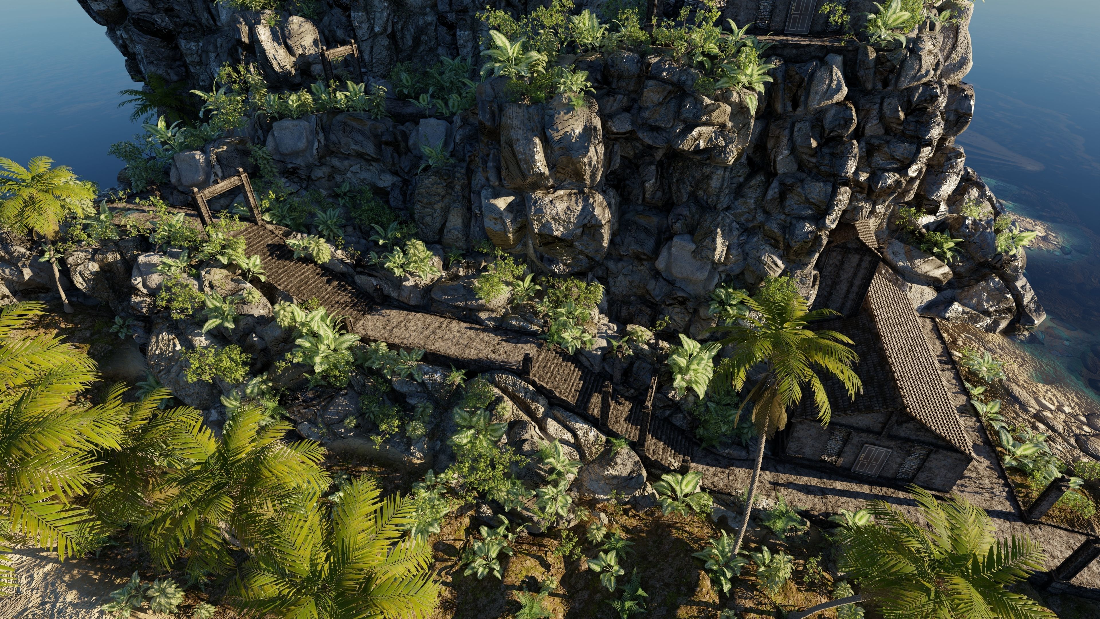 Island Watch Tower Scene 3D model_4