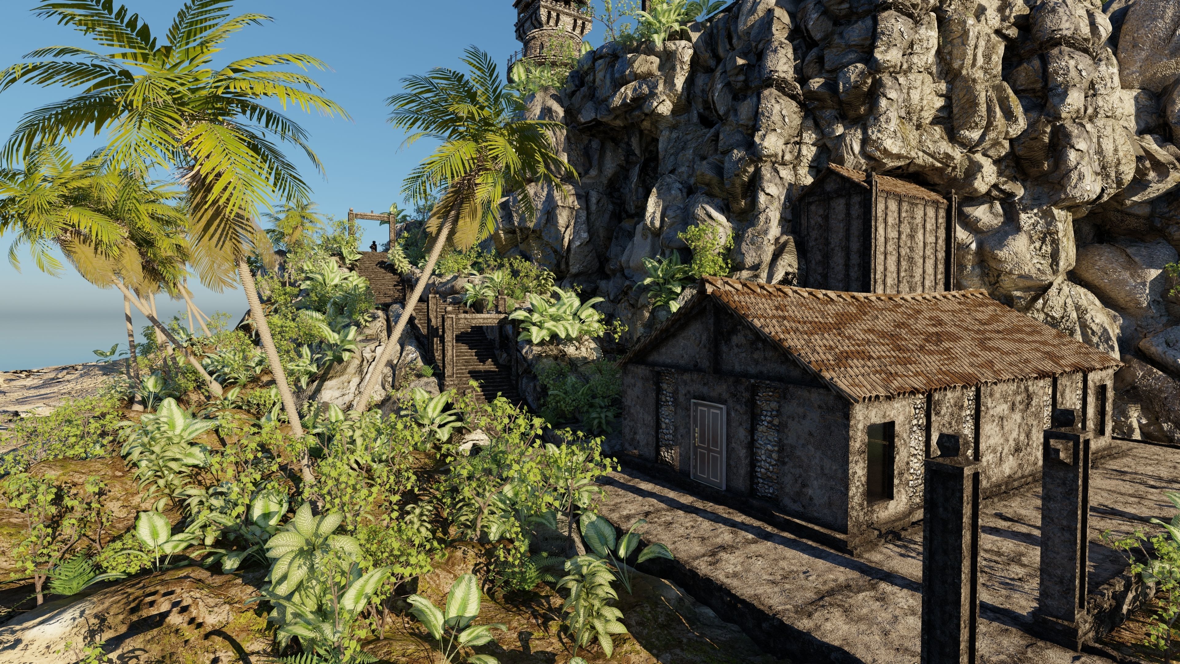 Island Watch Tower Scene 3D model_3