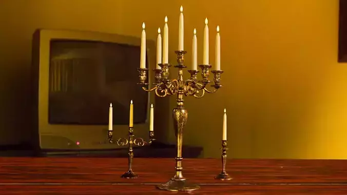 Table Candle Holder Low-poly 3D model Low-poly 3D model