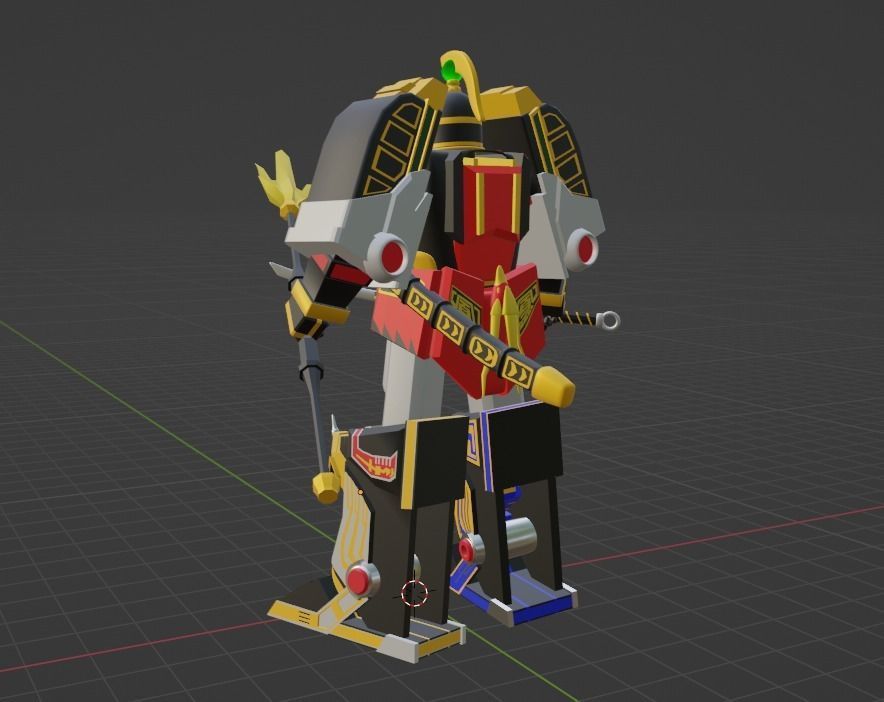 Thunder Megazord - Power Rangers Low-poly 3D model_6