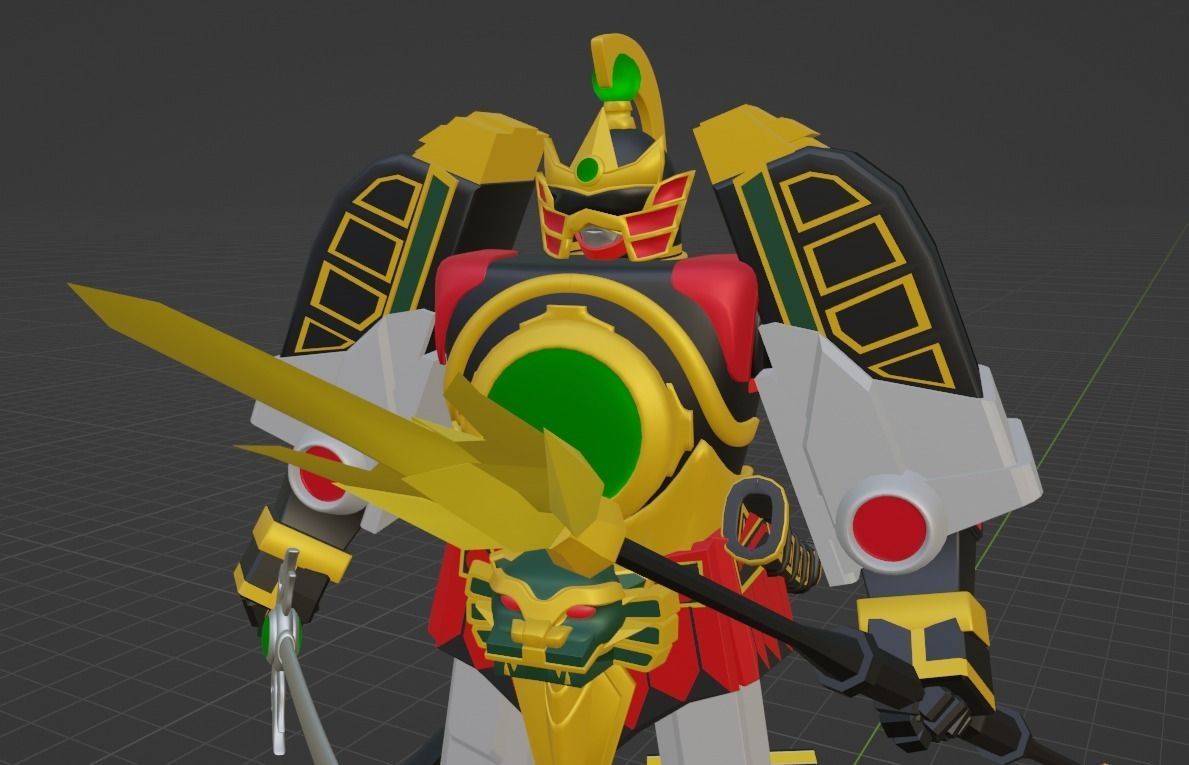 Thunder Megazord - Power Rangers Low-poly 3D model_10
