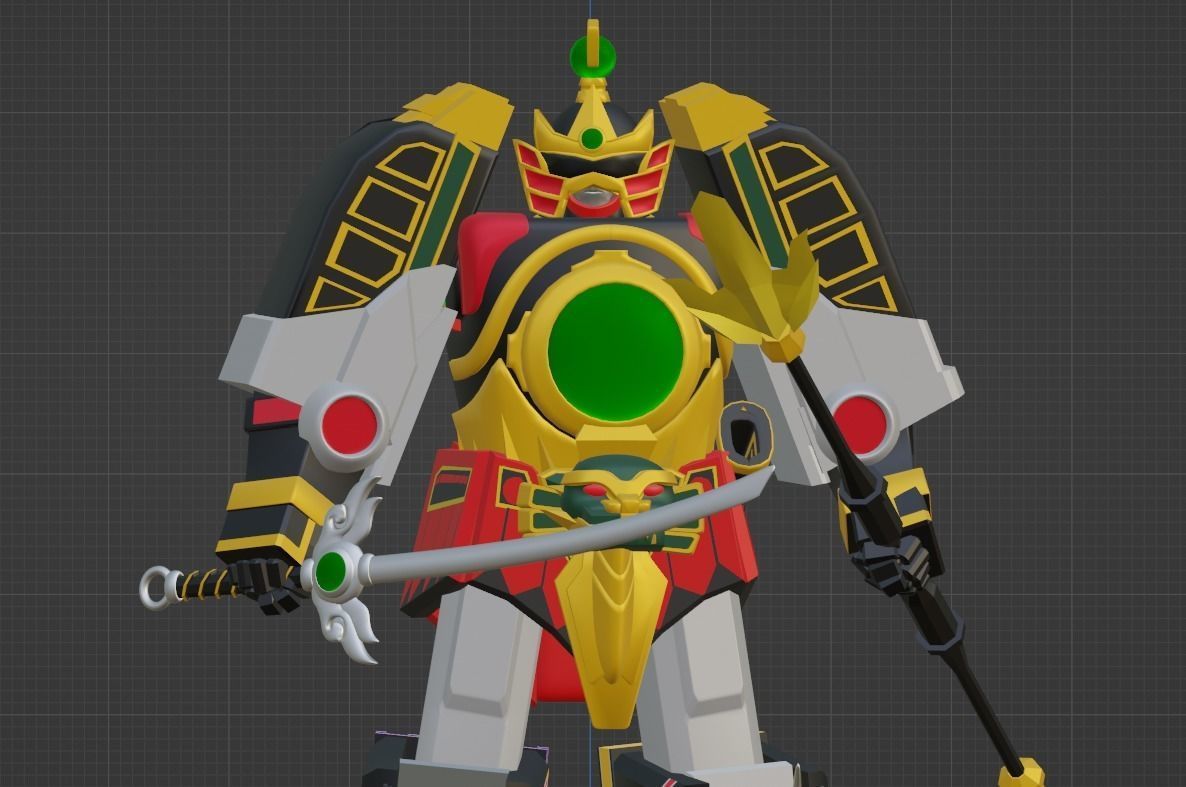 Thunder Megazord - Power Rangers Low-poly 3D model_8