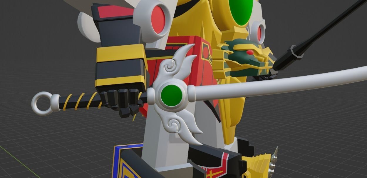 Thunder Megazord - Power Rangers Low-poly 3D model_9