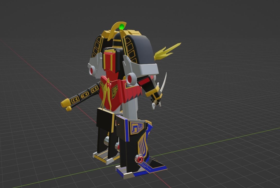 Thunder Megazord - Power Rangers Low-poly 3D model_7