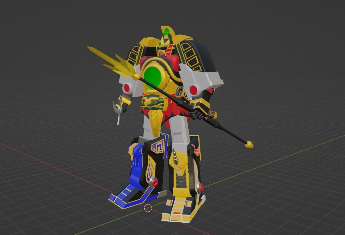 Thunder Megazord - Power Rangers Low-poly 3D model_5