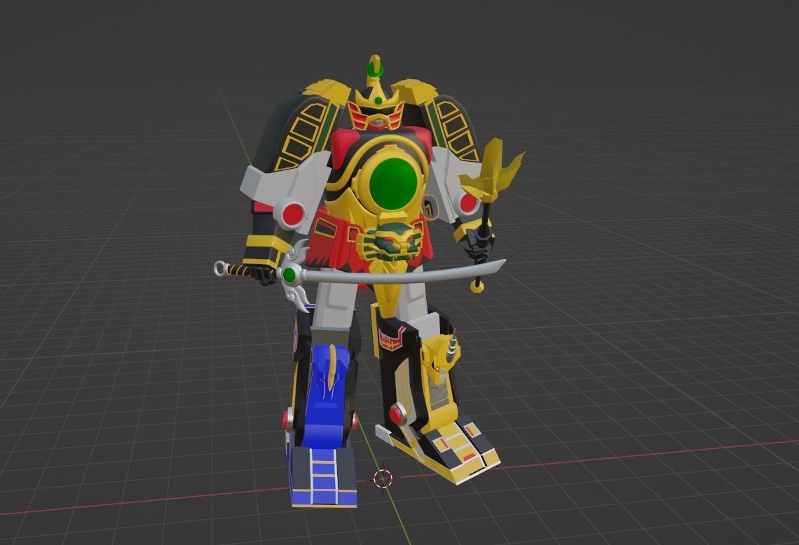 Thunder Megazord - Power Rangers Low-poly 3D model_4