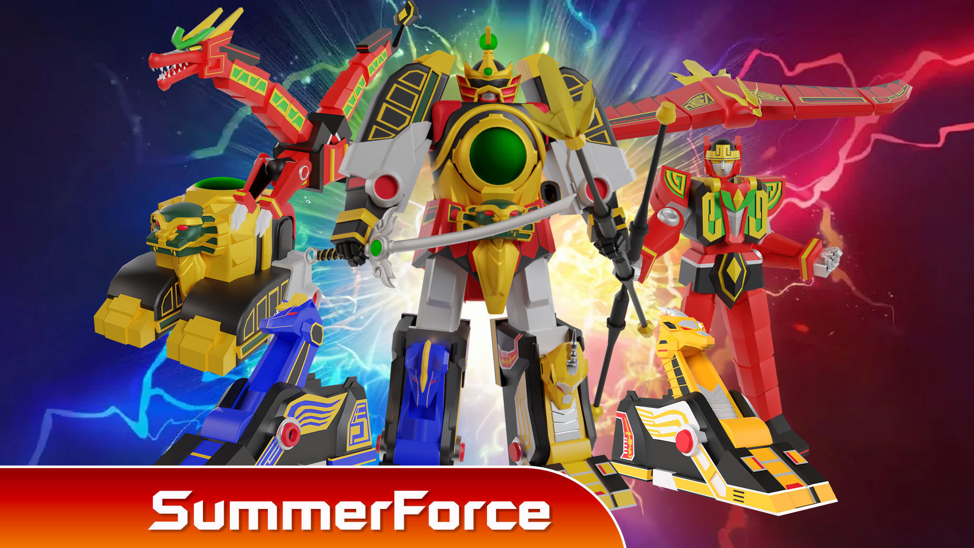 Thunder Megazord - Power Rangers Low-poly 3D model_3