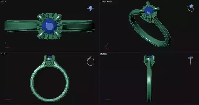 Diamond Round Engagement Ring 