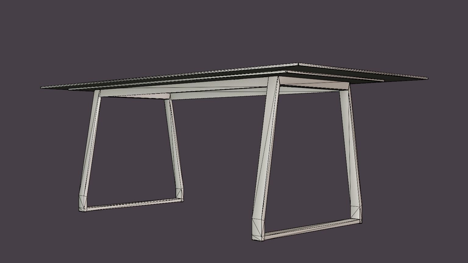 Quay Dining Table 200 Cm Low-poly 3D model_6