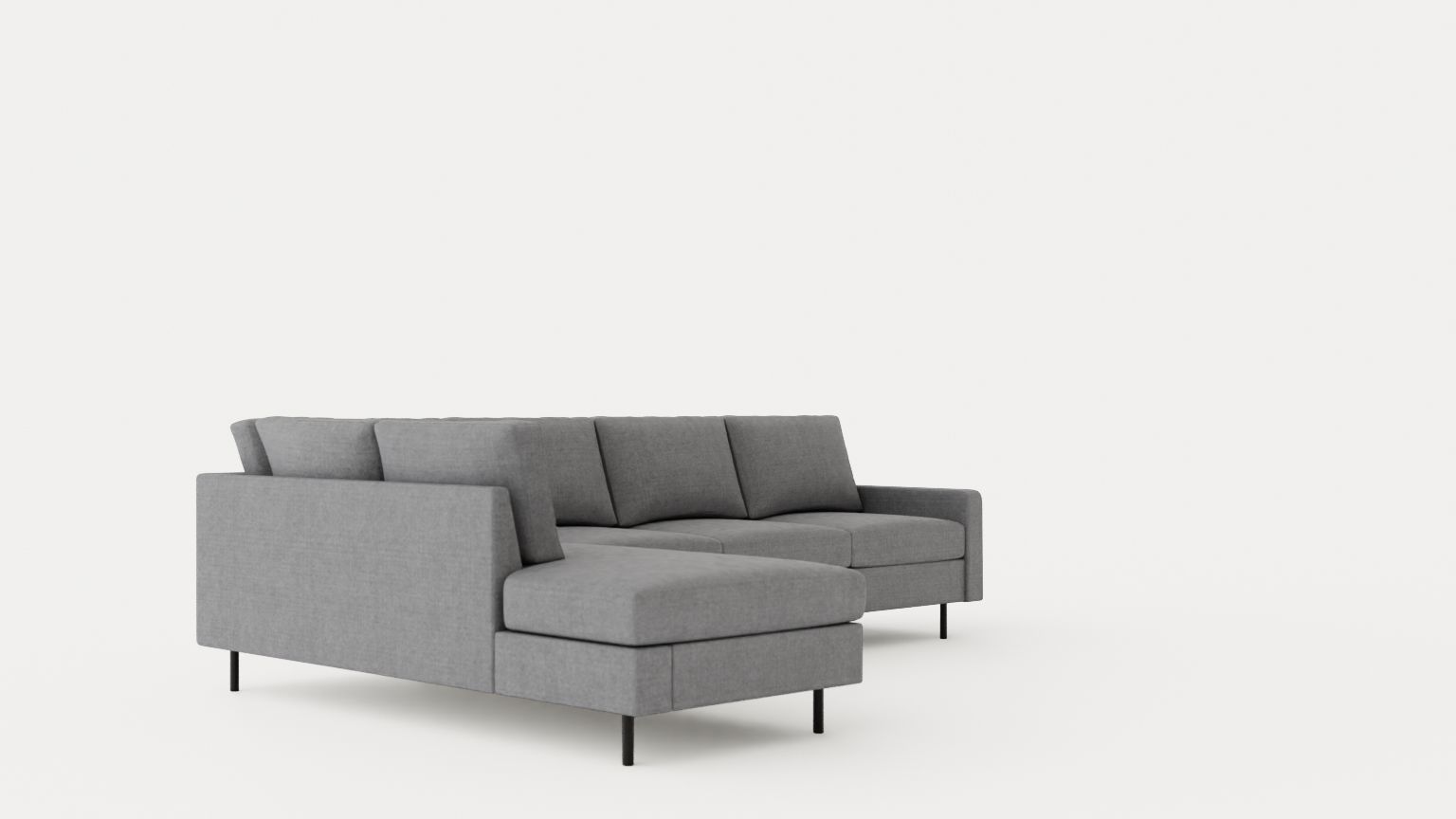 Peppe 3 Seater Sofa With Chaise Lounge Left Light Gray Low-poly 3D model_1