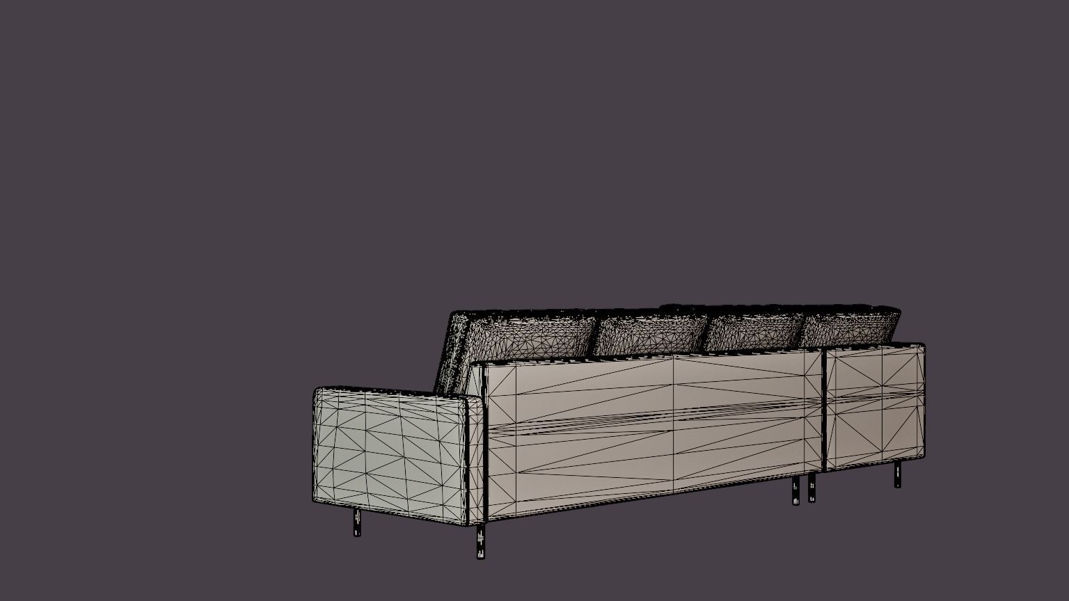 Peppe 3 Seater Sofa With Chaise Lounge Left Light Gray Low-poly 3D model_6