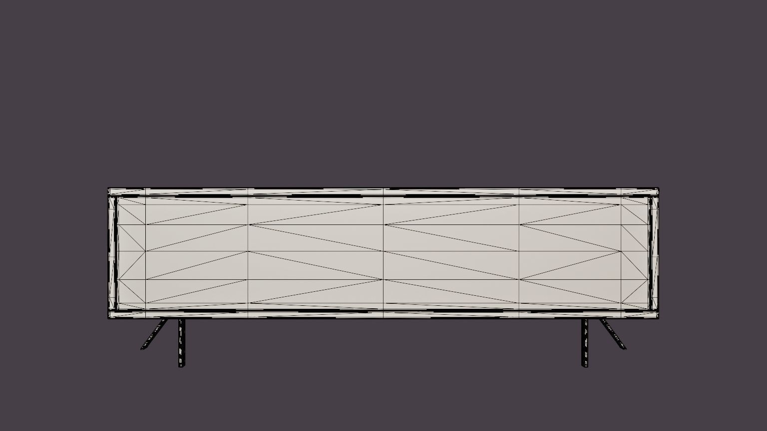 Palma TV Bench 156 Cm Walnut Low-poly 3D model_5