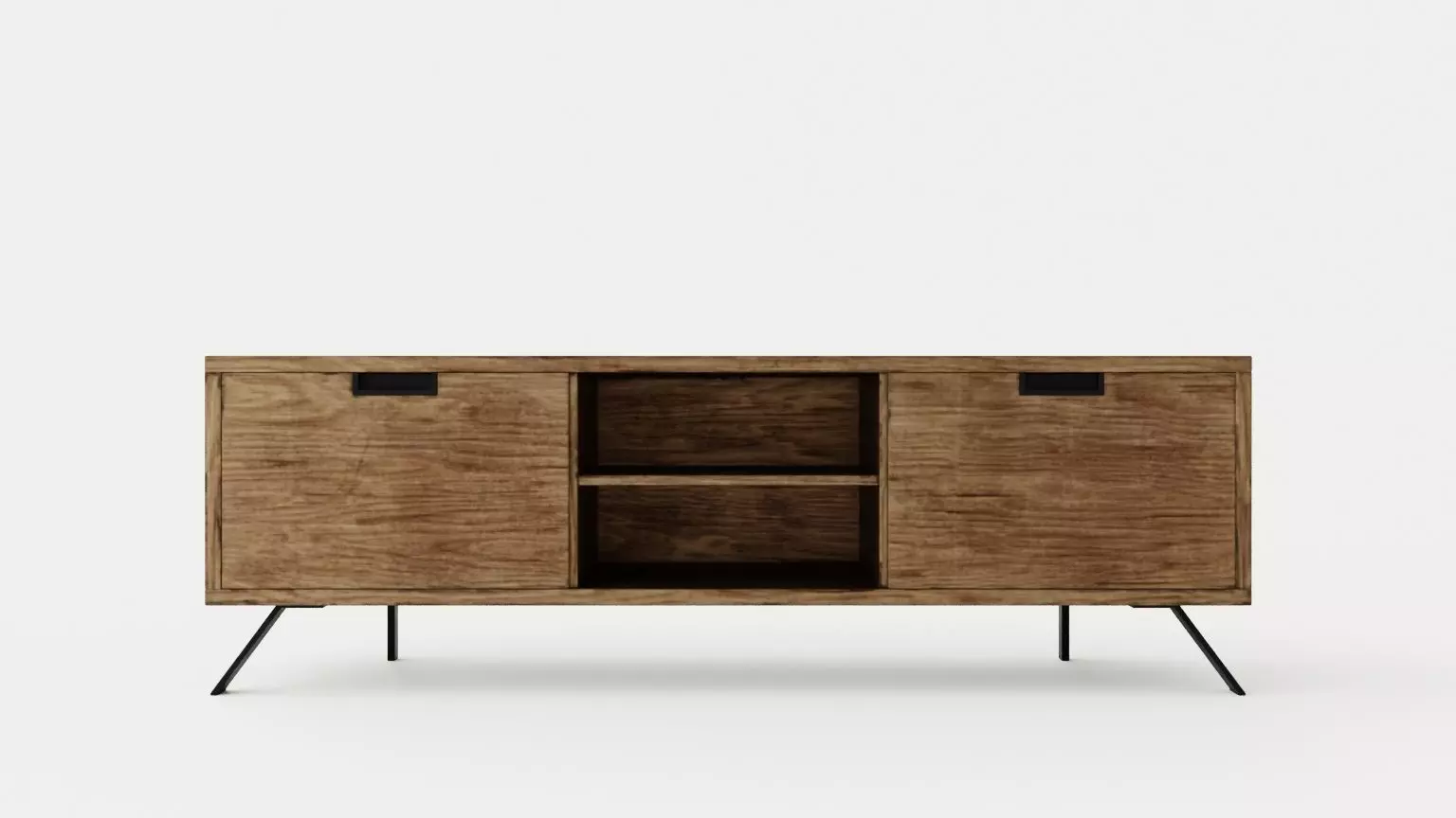 Palma TV Bench 156 Cm Walnut Low-poly 3D model_0