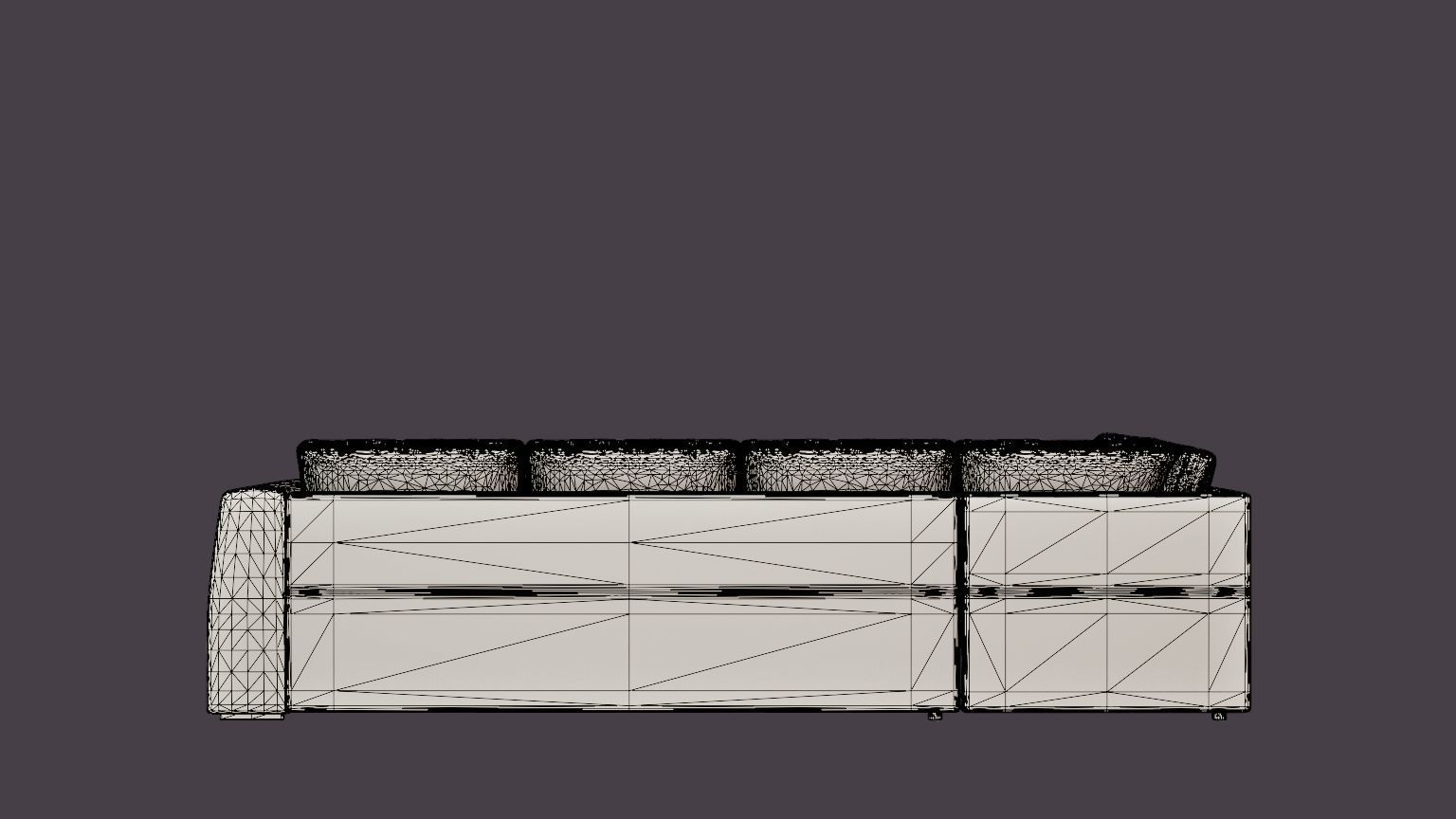 Optus U Sofa With Divan Right Dark Gray Low-poly 3D model_5