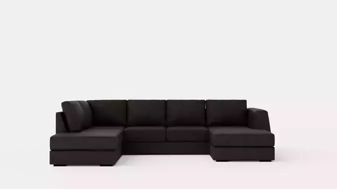 Optus U Sofa With Divan Right Dark Gray