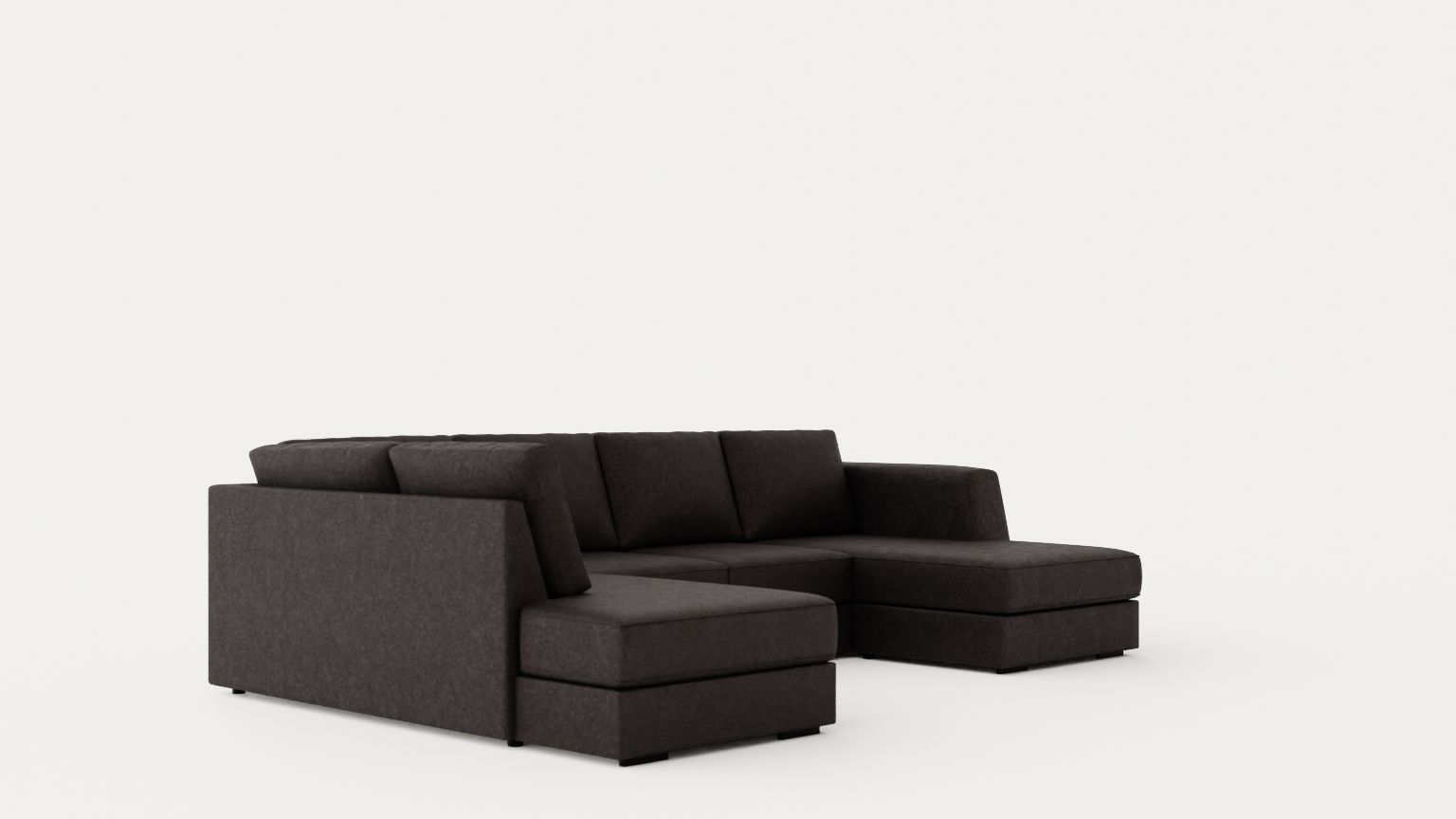 Optus U Sofa With Divan Right Dark Gray Low-poly 3D model_1