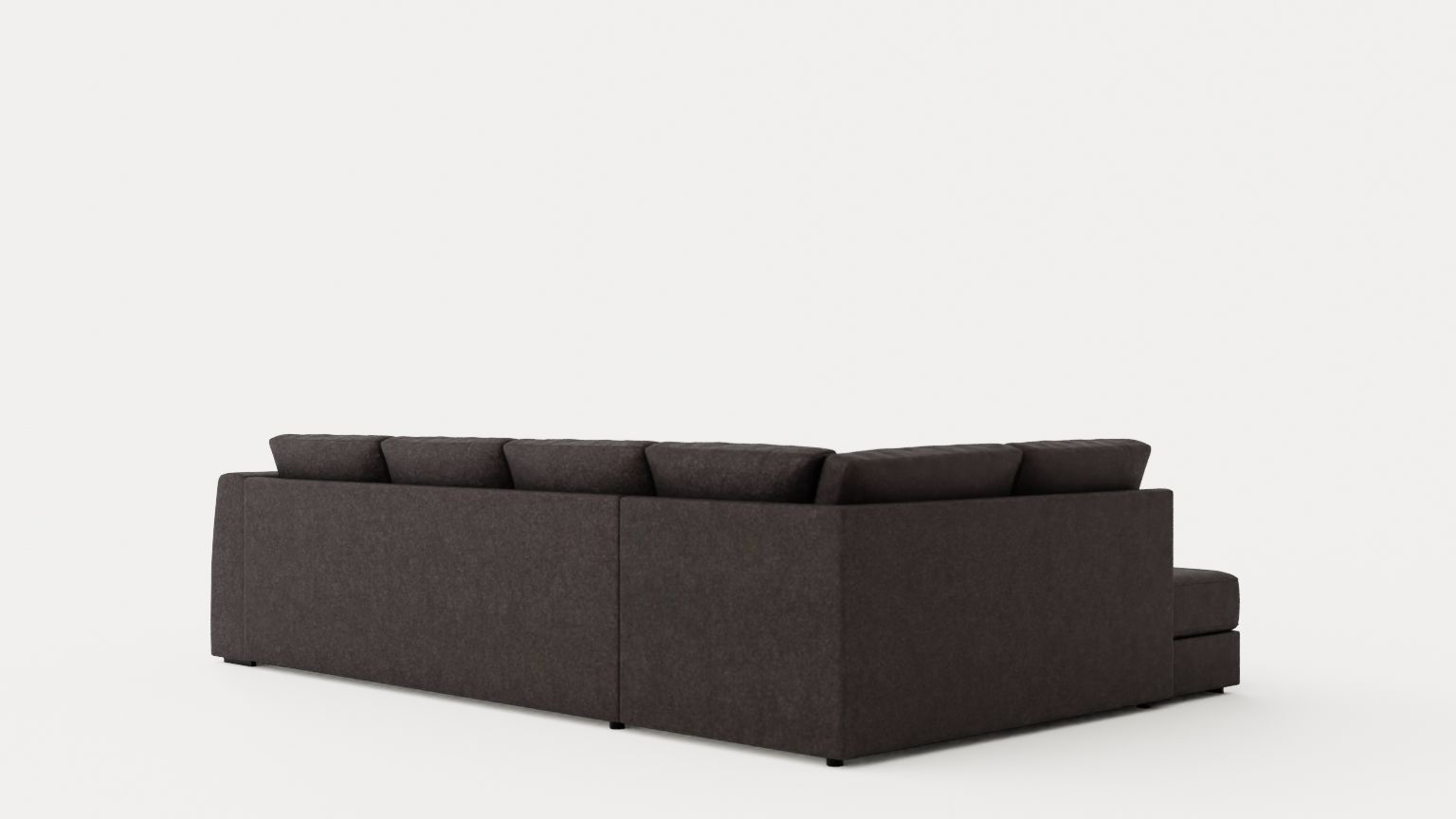 Optus U Sofa With Divan Right Dark Gray Low-poly 3D model_3