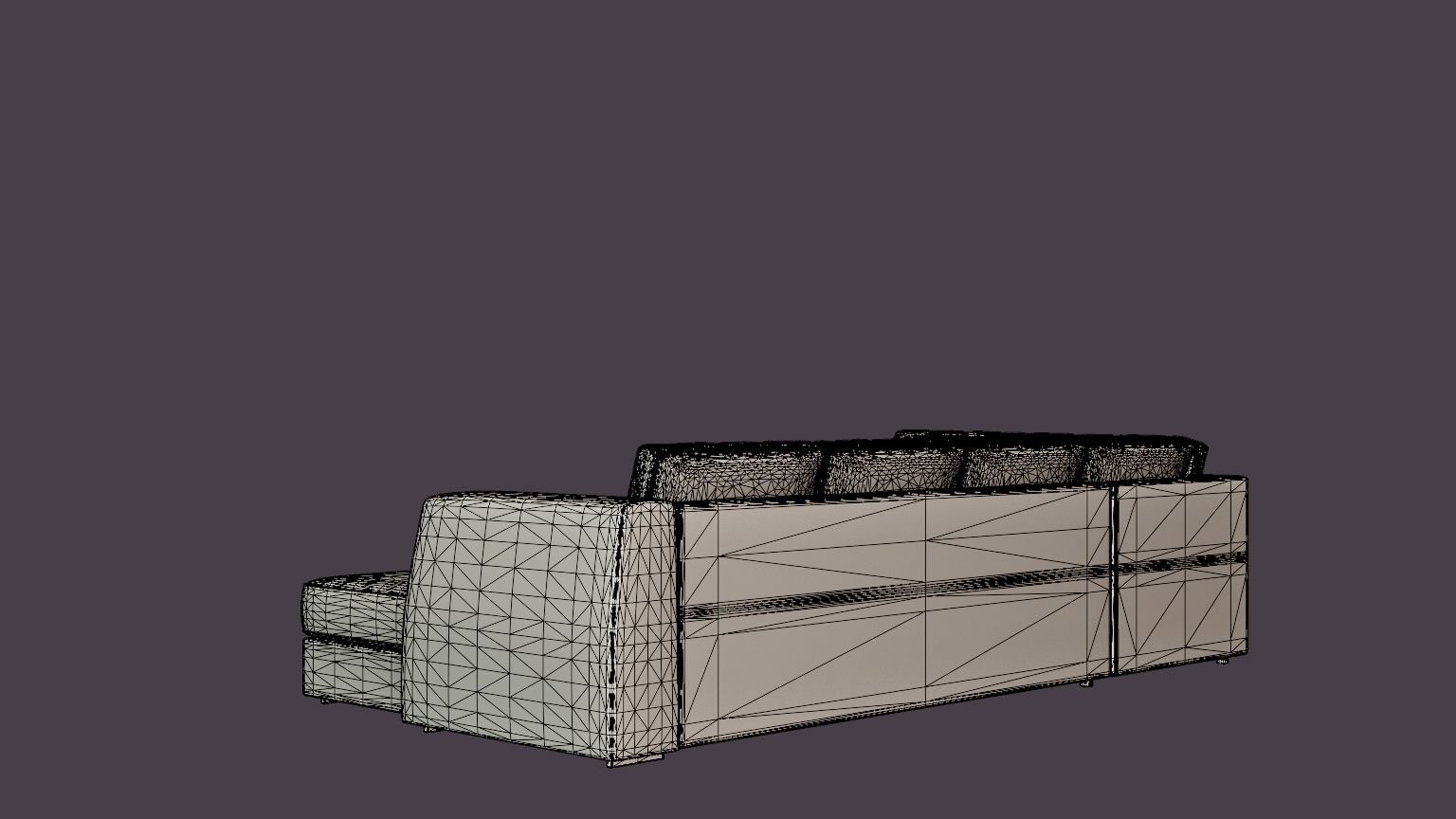 Optus U Sofa With Divan Right Dark Gray Low-poly 3D model_6