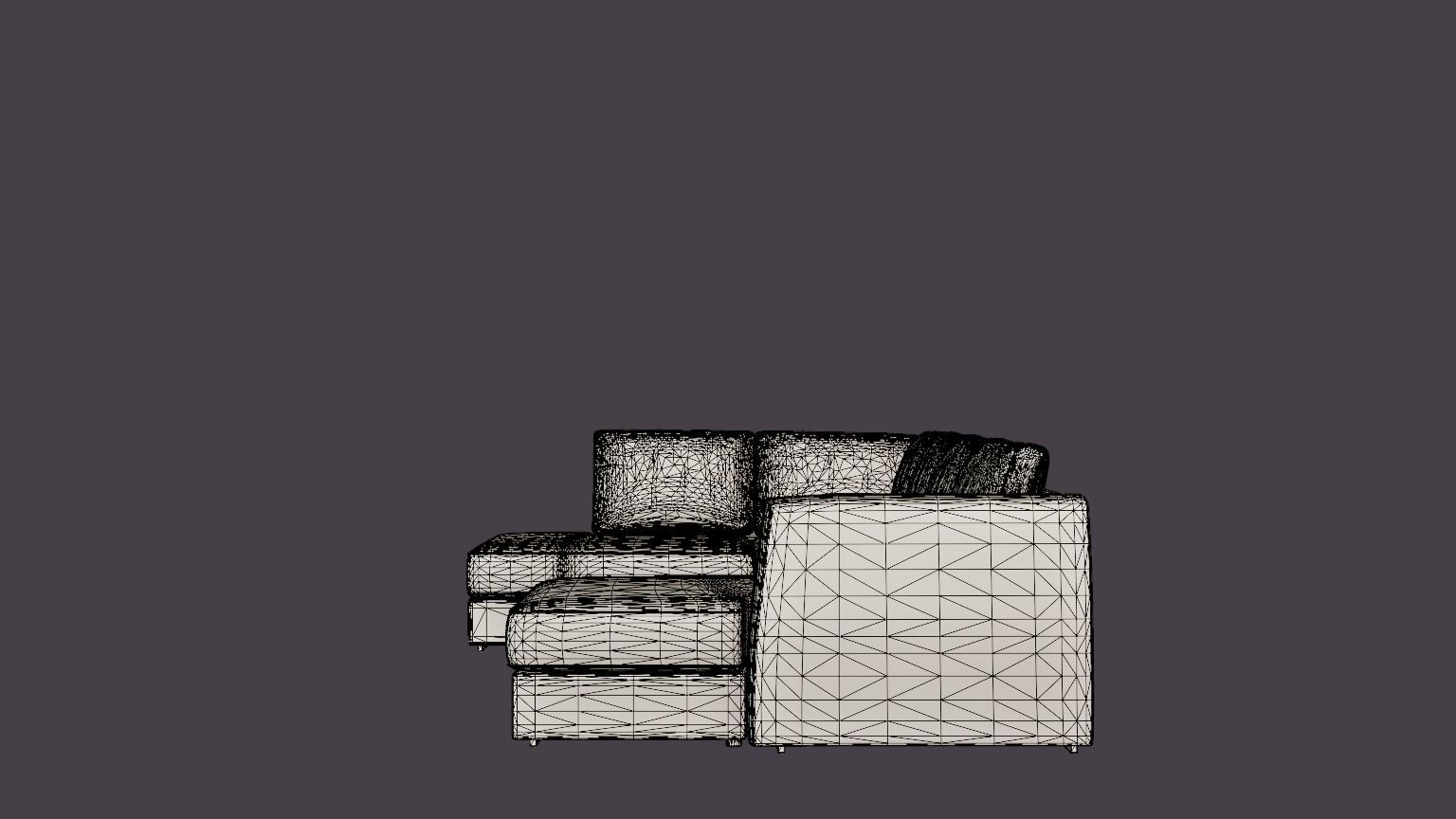 Optus U Sofa With Divan Right Dark Gray Low-poly 3D model_7