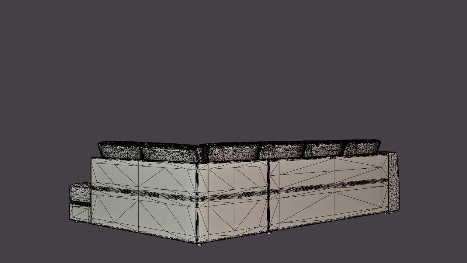 Optus U Sofa With Divan Left Light Gray Low-poly 3D model_6