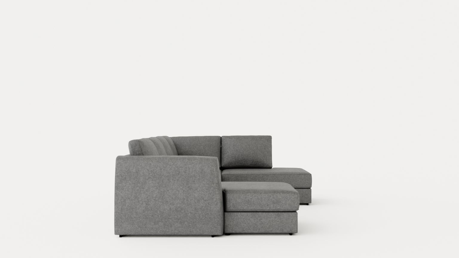 Optus U Sofa With Divan Left Light Gray Low-poly 3D model_2