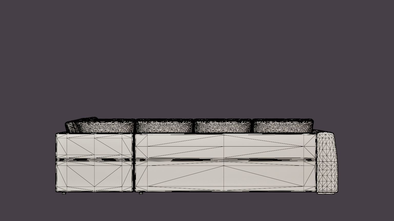 Optus U Sofa With Divan Left Light Gray Low-poly 3D model_5