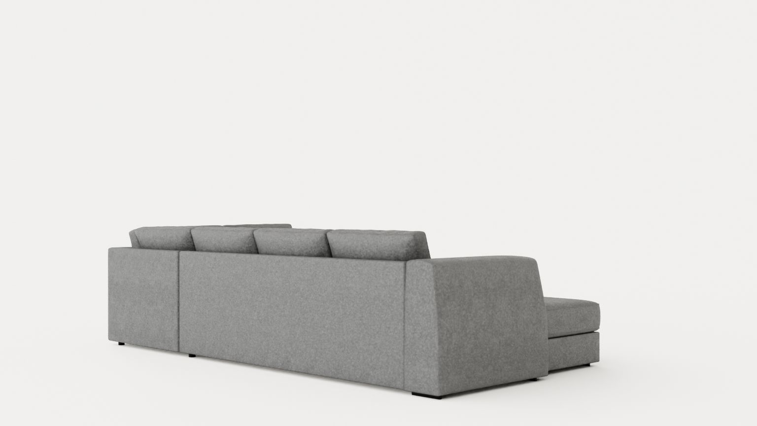 Optus U Sofa With Divan Left Light Gray Low-poly 3D model_3