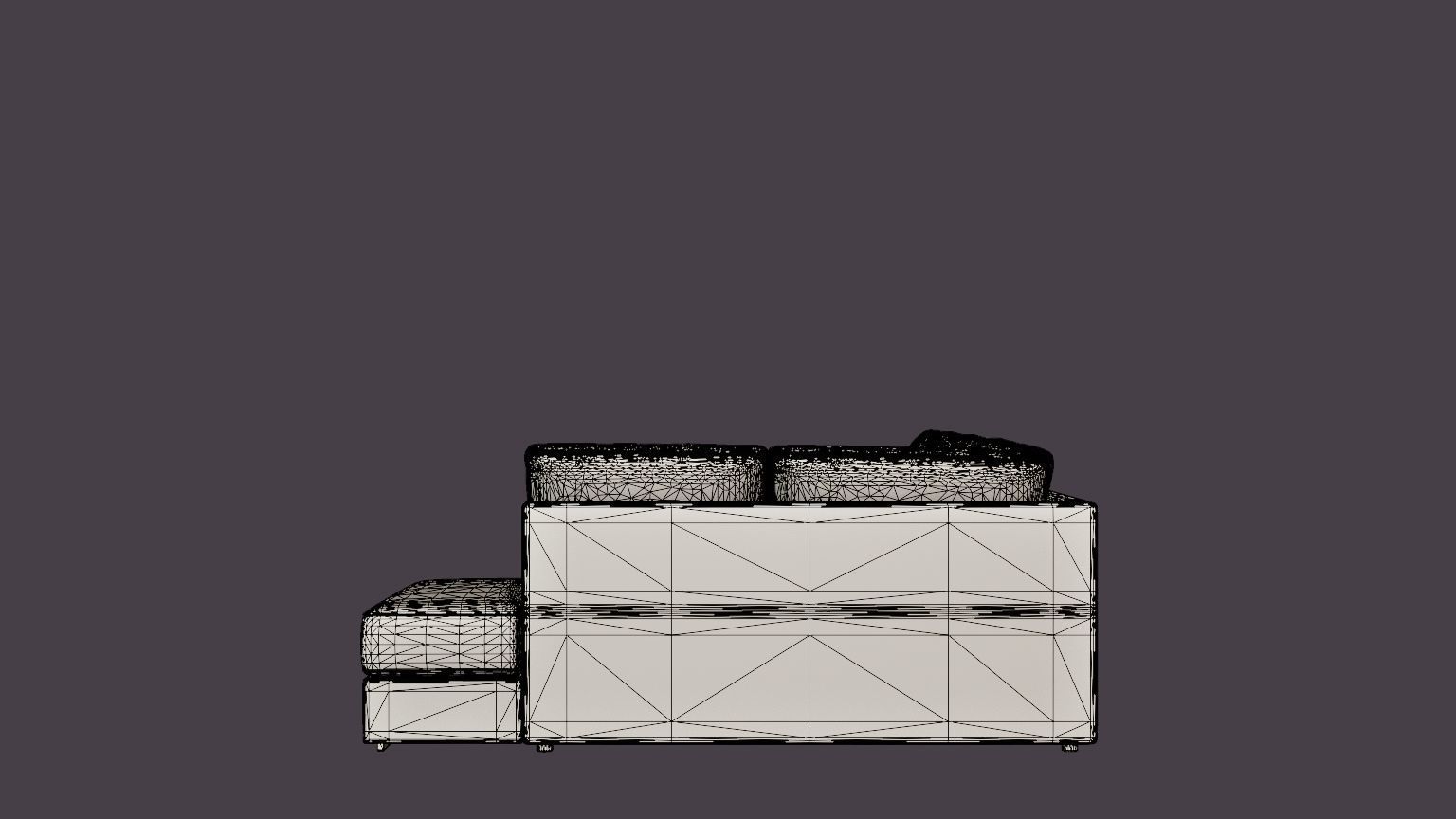 Optus U Sofa With Divan Left Light Gray Low-poly 3D model_7