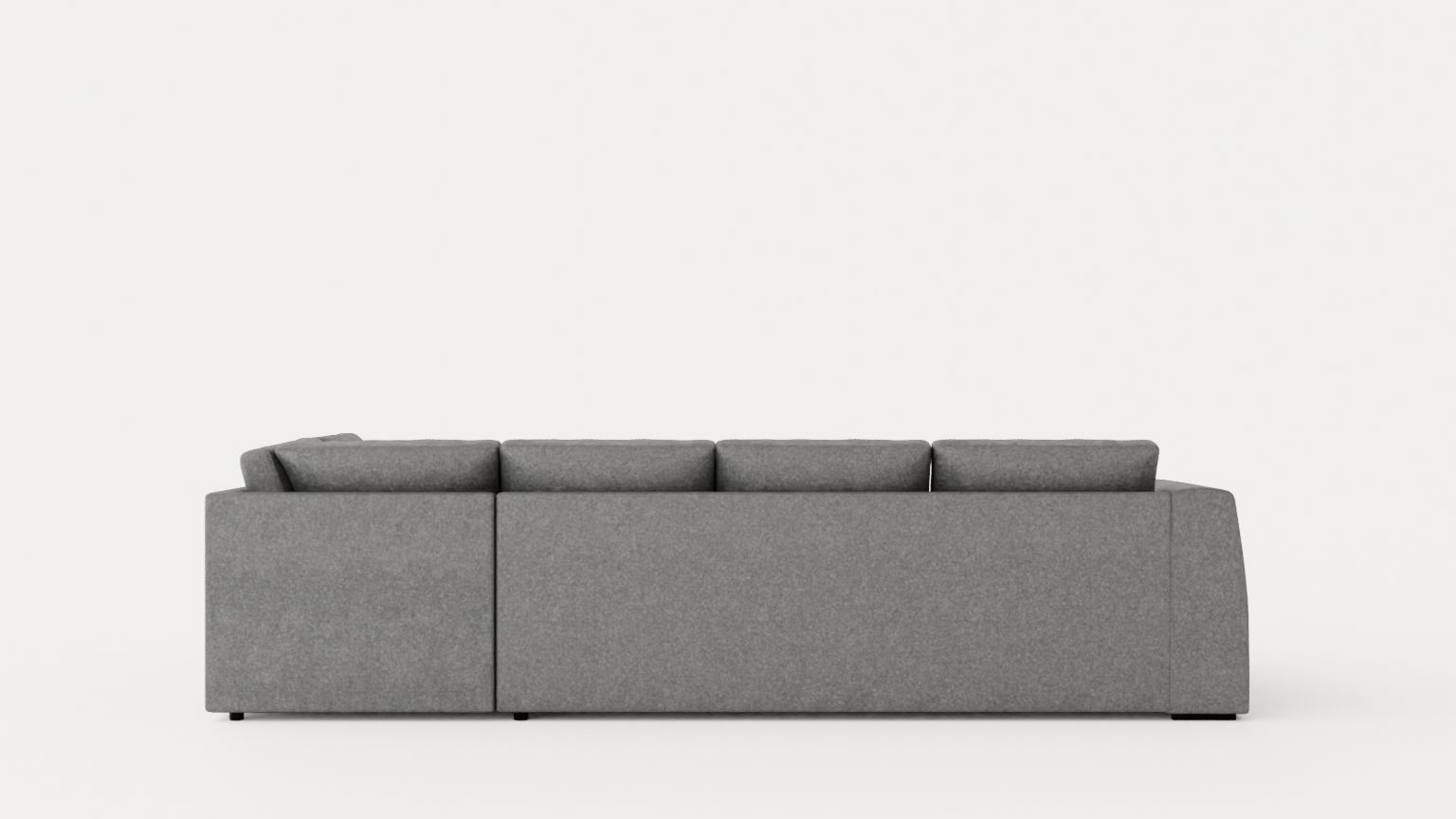 Optus U Sofa With Divan Left Light Gray Low-poly 3D model_4