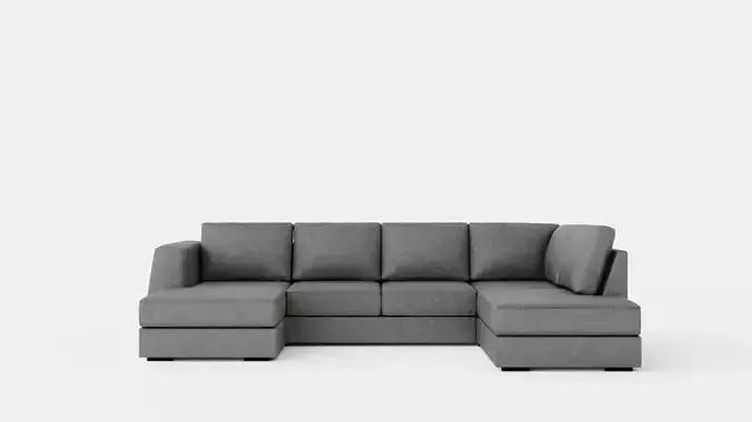 Optus U Sofa With Divan Left Light Gray