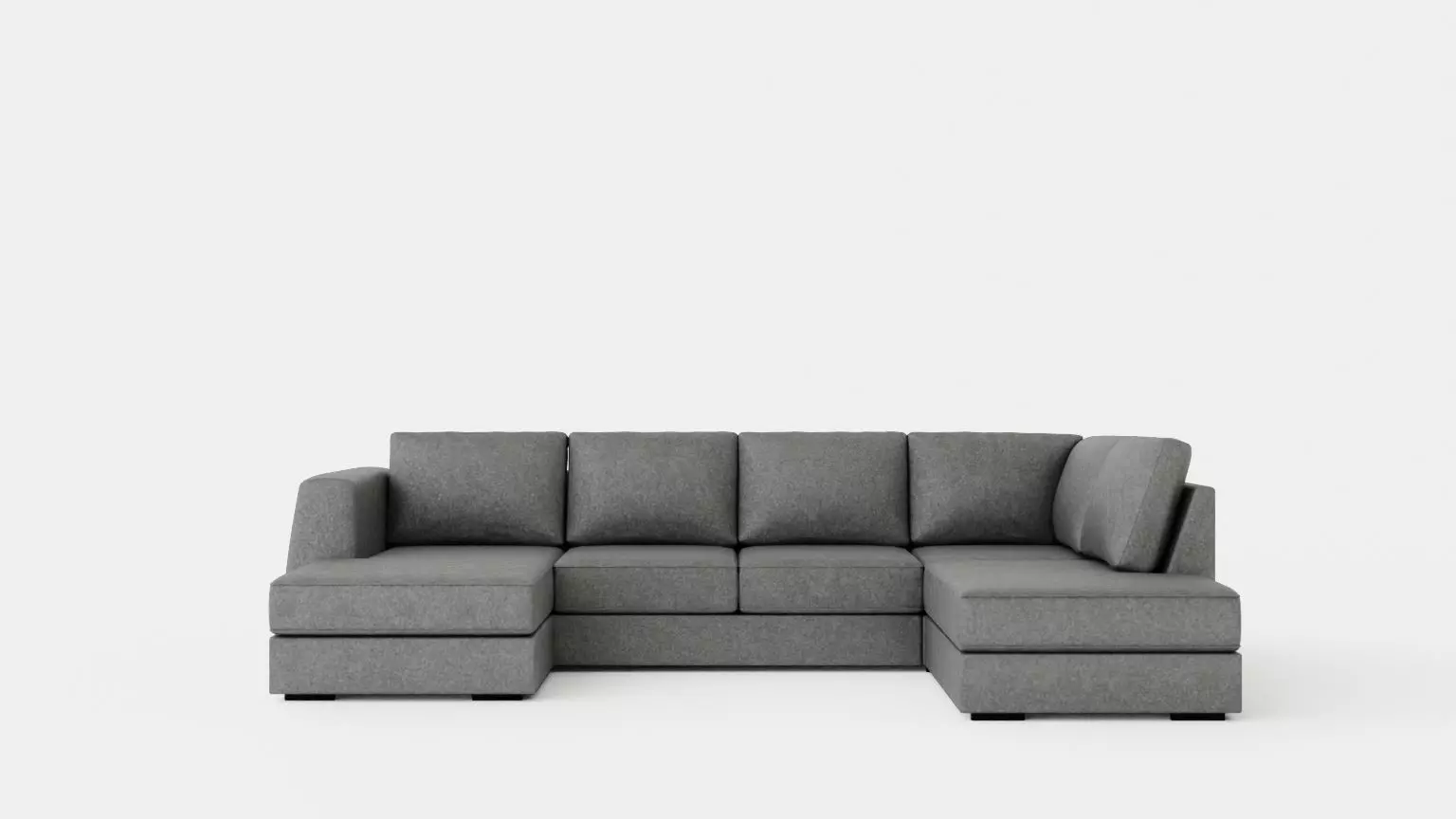 Optus U Sofa With Divan Left Light Gray Low-poly 3D model_0