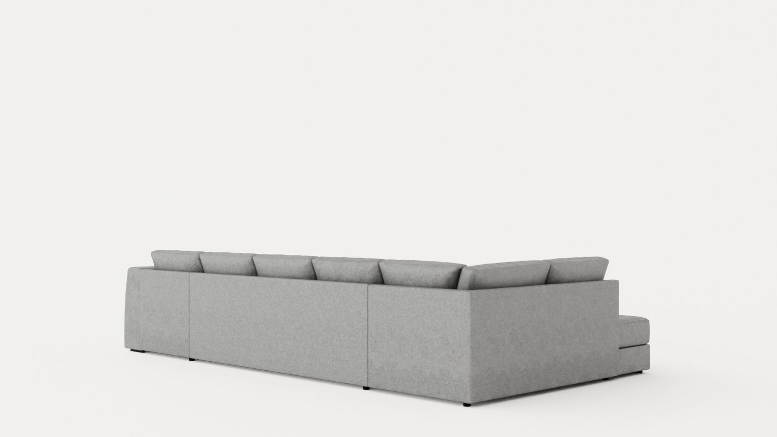 Optus U Sofa Large With Divanhoger Light Gray Low-poly 3D model_3