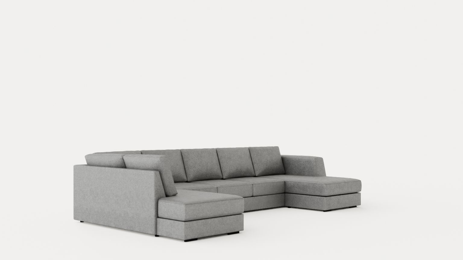 Optus U Sofa Large With Divanhoger Light Gray Low-poly 3D model_1