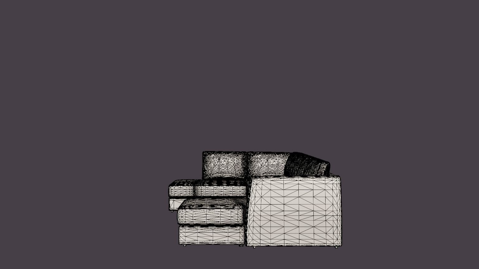 Optus U Sofa Large With Divanhoger Light Gray Low-poly 3D model_7