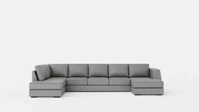 Optus U Sofa Large With Divanhoger Light Gray