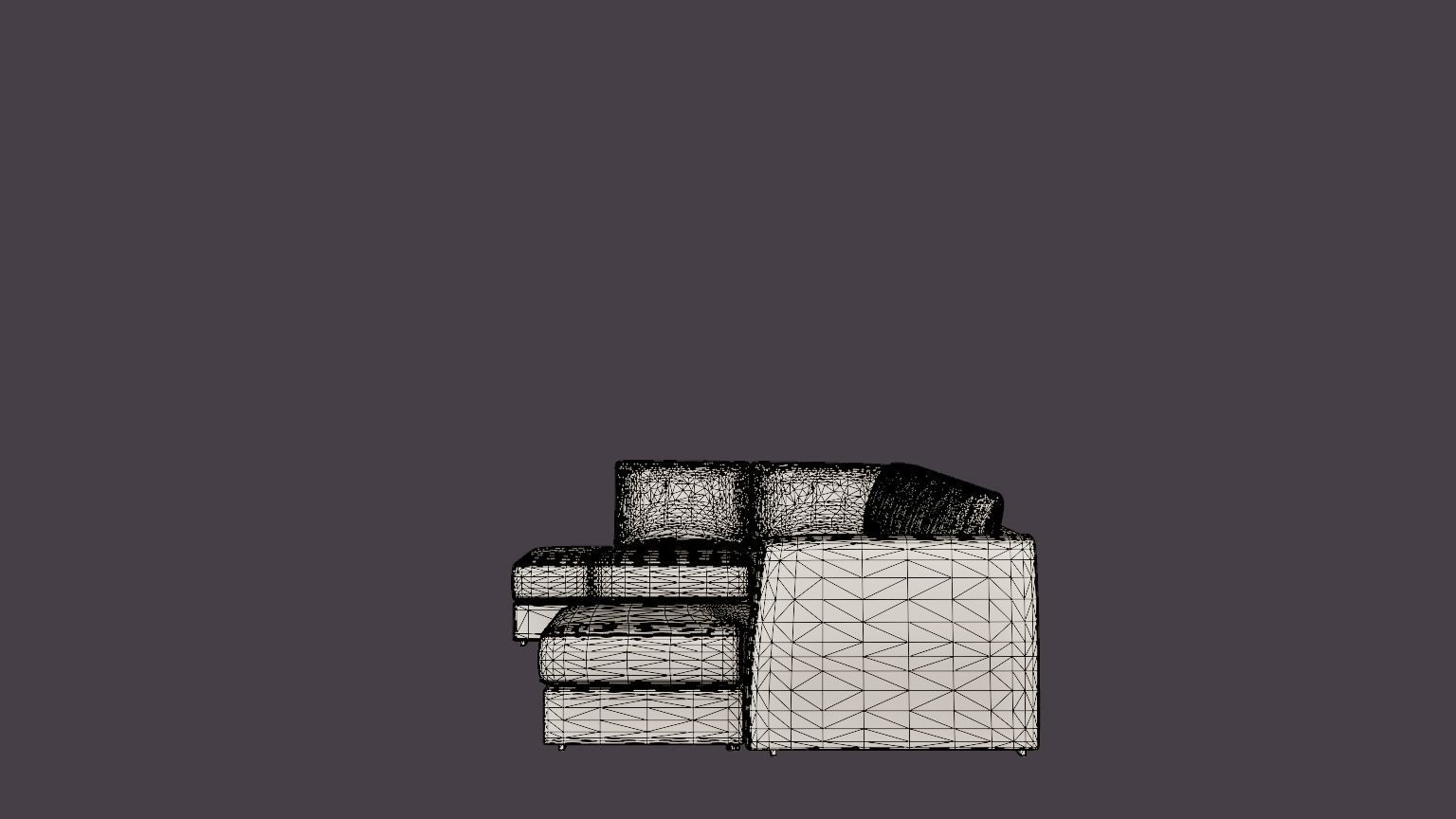 Optus U Sofa Large With Divanhoger Dark Gray Low-poly 3D model_7