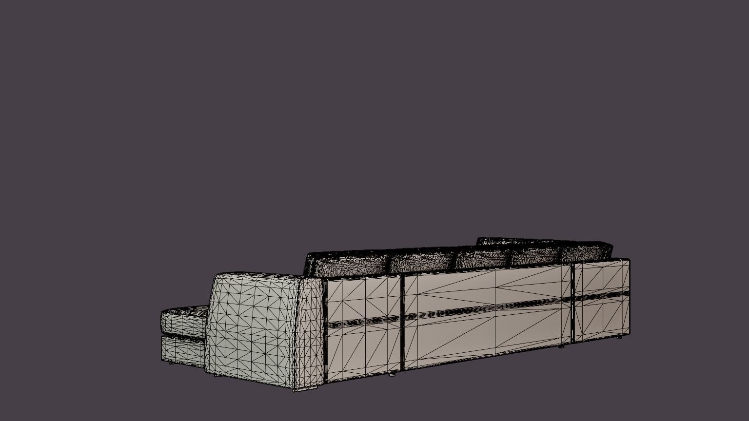 Optus U Sofa Large With Divanhoger Dark Gray Low-poly 3D model_6