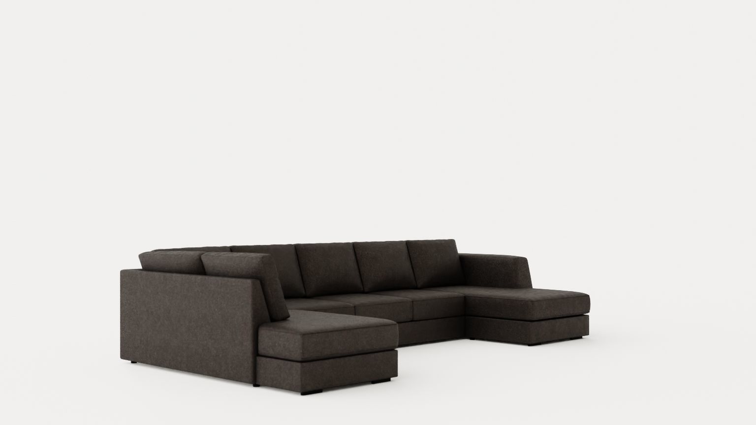 Optus U Sofa Large With Divanhoger Dark Gray Low-poly 3D model_1