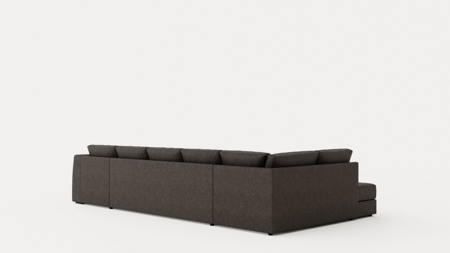 Optus U Sofa Large With Divanhoger Dark Gray Low-poly 3D model_3