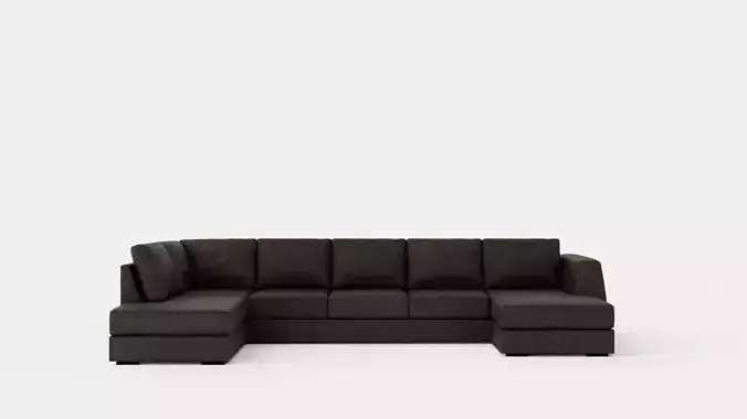 Optus U Sofa Large With Divanhoger Dark Gray