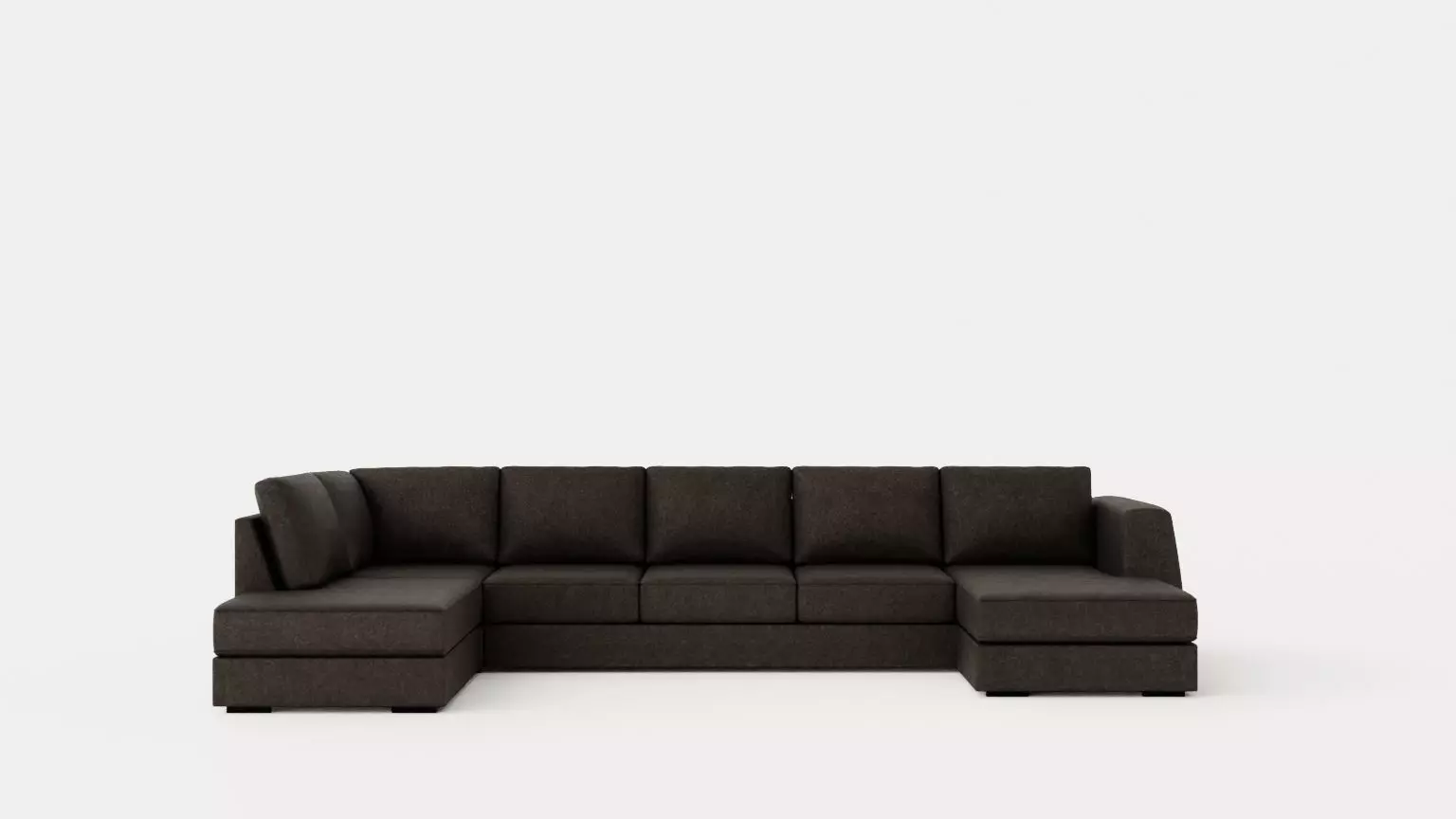 Optus U Sofa Large With Divanhoger Dark Gray Low-poly 3D model_0