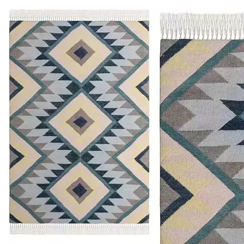 Hand Woven Kilim Zalan Blue By Benuta